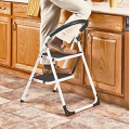 2016 hot sale 3 leg steel step ladder, step portable steps with handrail,